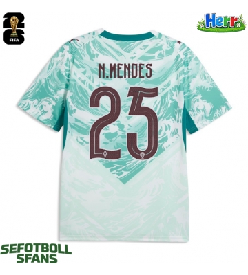 Portugal Nuno Mendes #25 Bortatröja VM 2026 Kortärmad